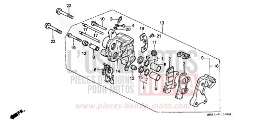 ETRIER DE FREIN AVANT (VT1100CH/CJ/CN/CP) VT1100CJ de 1988